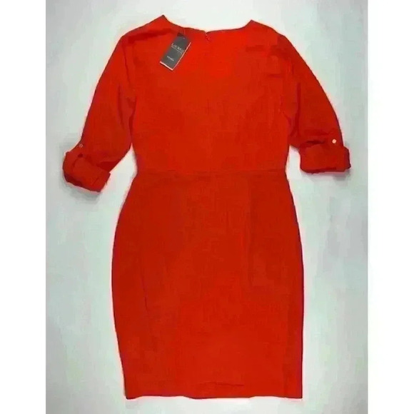 NEW! Lauren Ralph Lauren Women's 8 Buckle-Trim Georgette Shirtdress NWT $165 - Picture 2 of 3